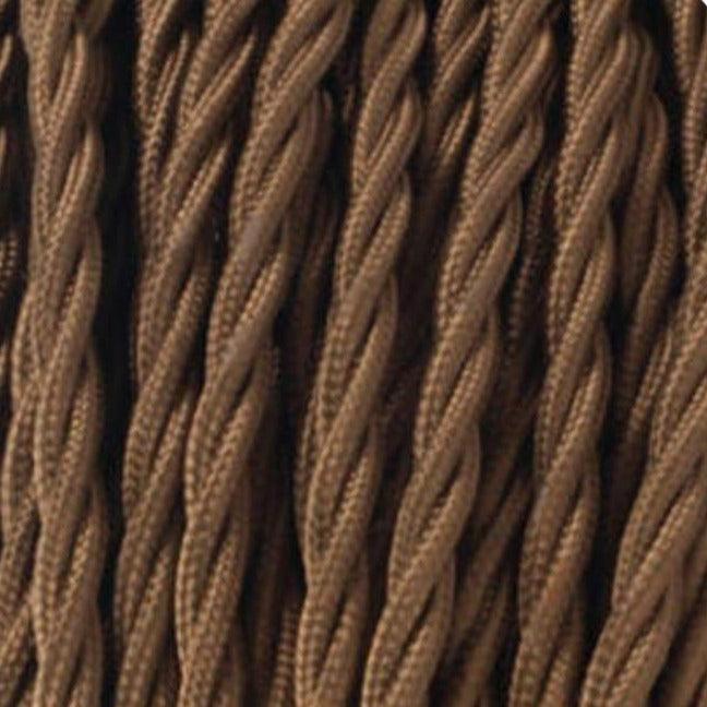 3 Core Twisted Electric Cable Covered Brown Color Fabric Flex 0.75mm~3064