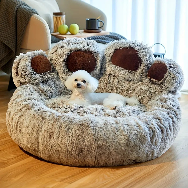 Cute Bear Paw Shape Comfortable Cozy Pet Sleeping Beds