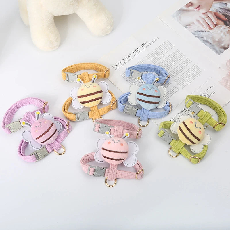 Cute Bee Soft Adjustable Pet Harnesses  & Leash Set