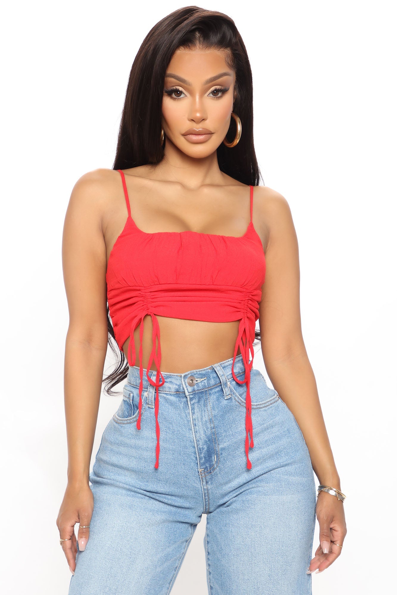 Stay Dreaming Ruched Top - Red