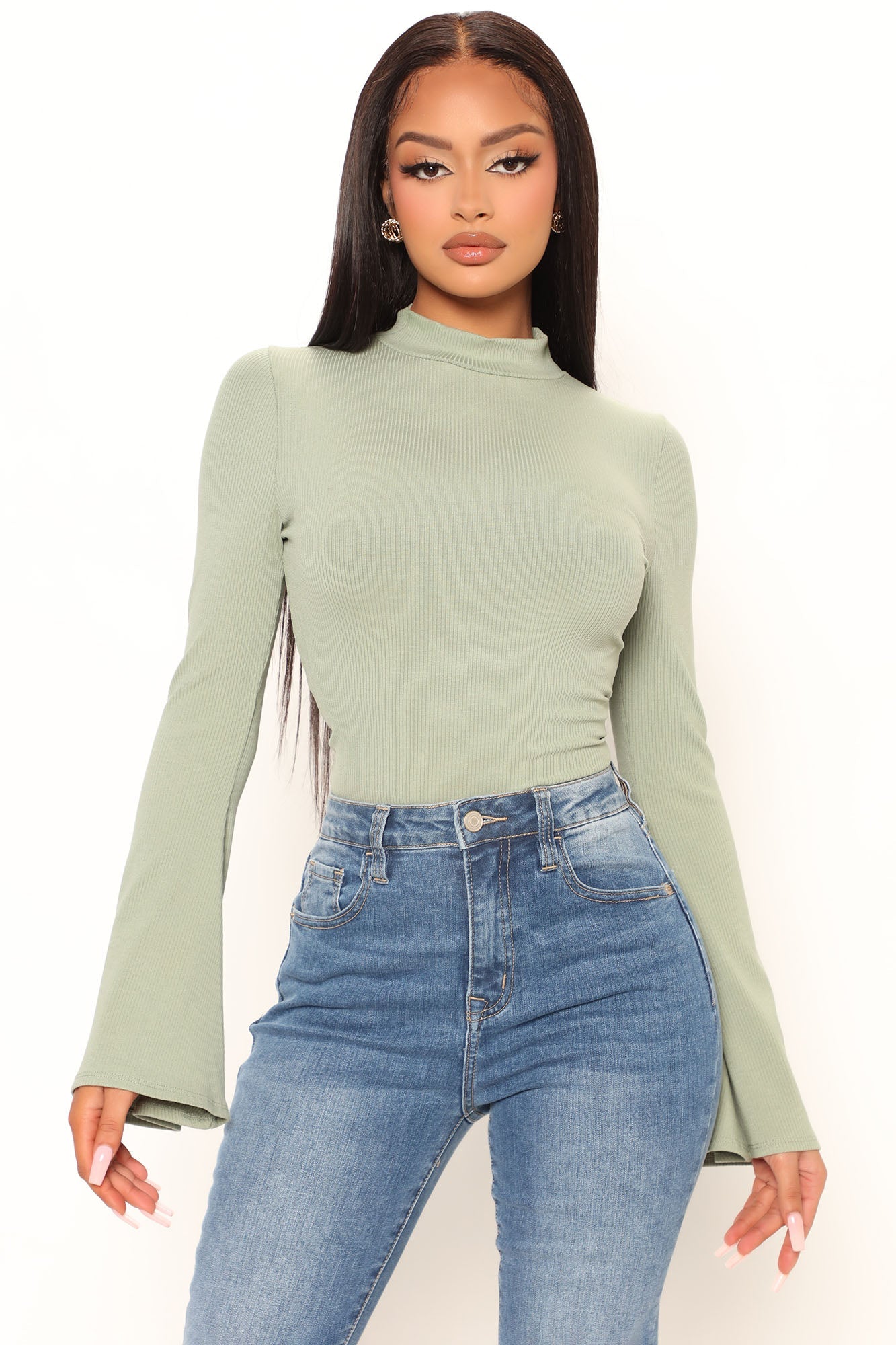 Josie Bell Sleeve Top - Sage