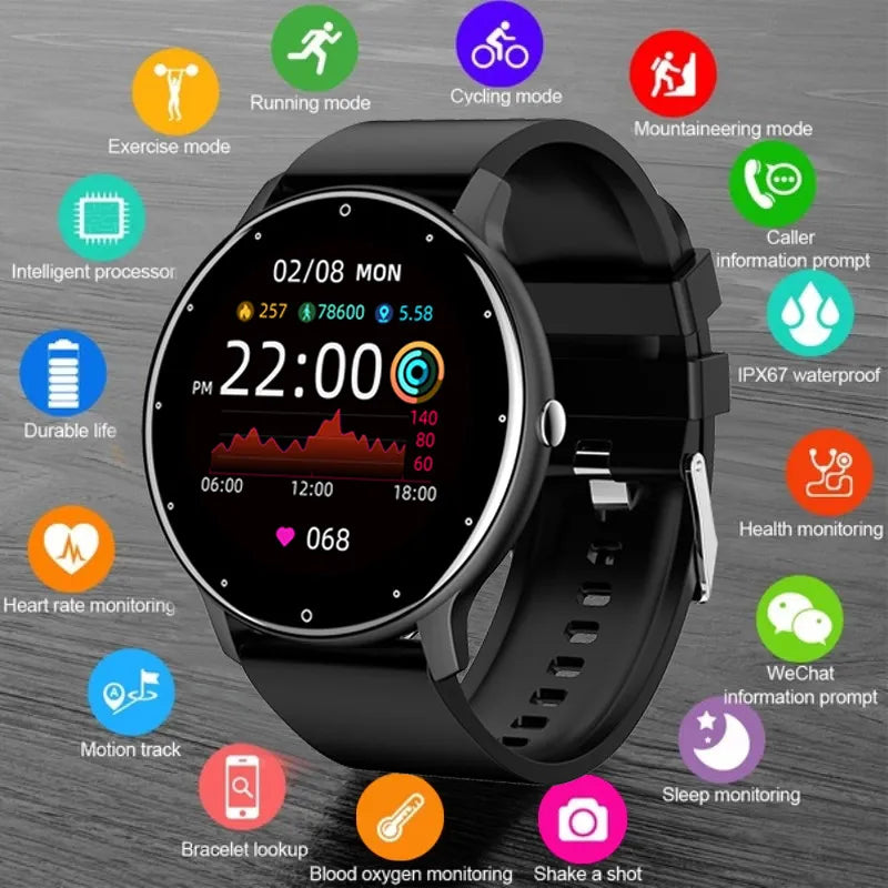 Smart Watch Full Touch Screen Fitness Waterproof Bluetooth Smartwatch