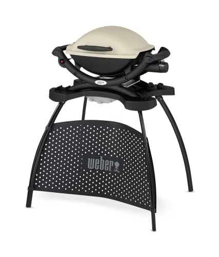 Weber Q1000 Gasgrill, 43 x 32 cm, mit Standfuss, Titan (50060379)