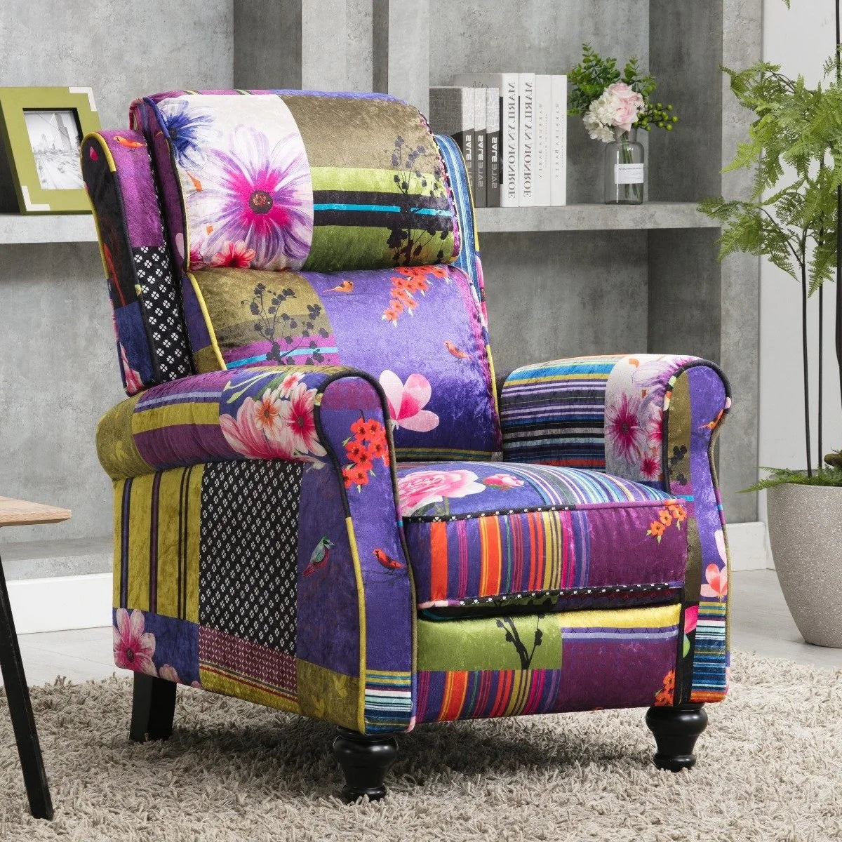 Mary Patchwork Manual Recliner Chair