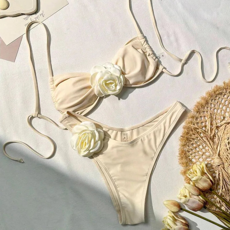 Brazilian Rose Cream Bikini Set
