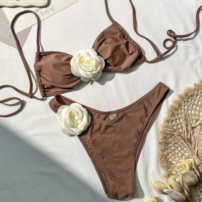 Brazilian Rose Brown Bikini Set