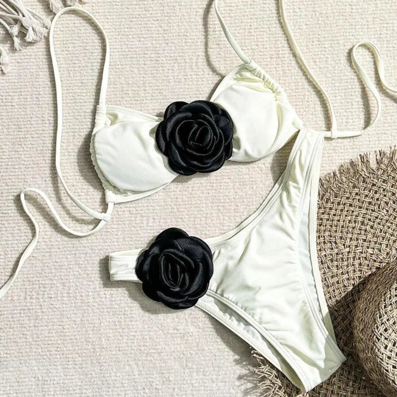 Brazilian Rose White Bikini Set