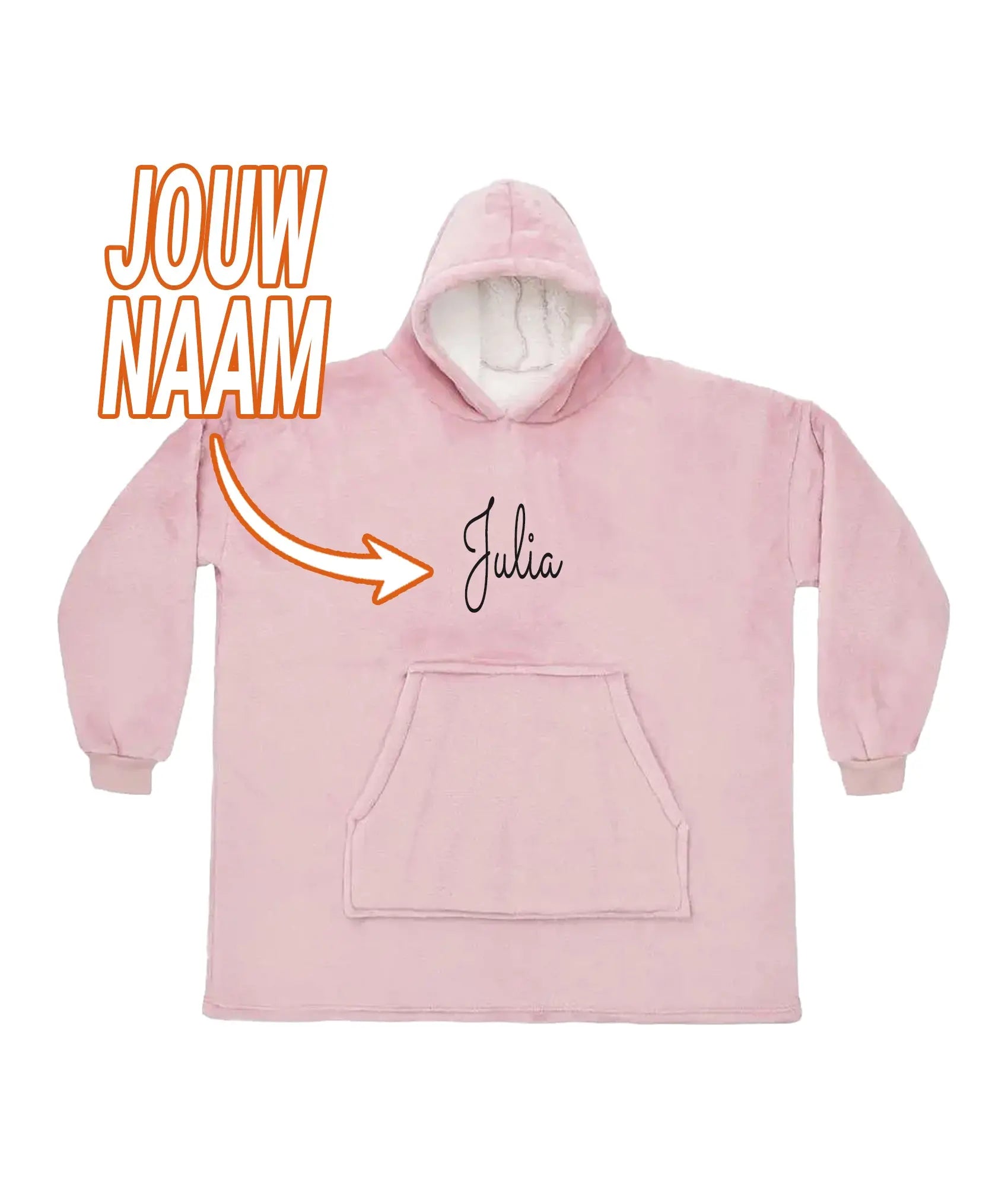 Hoodie Fleece Deken met naam