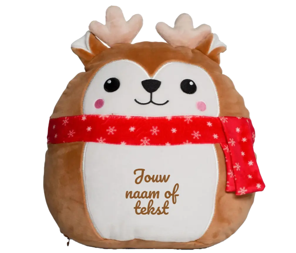 Rendieren knuffel kerst 29cm - Eigen naam