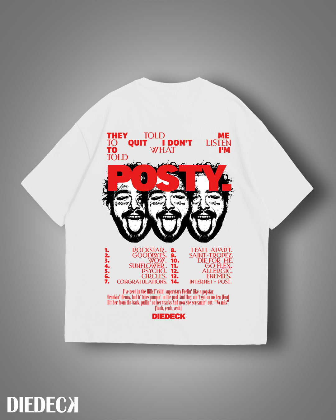 POST MALONE OVERSIZED TSHIRT WHITE