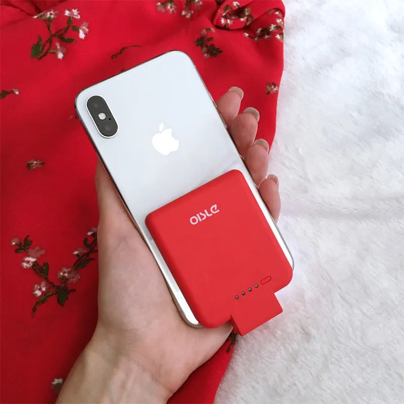 OISLE Portable Charger Mini Power Bank Ultra Thin External Backup Battery Case Fit For iPhone 6/6s/x/11/7/8/plus/se2/12/13 mini