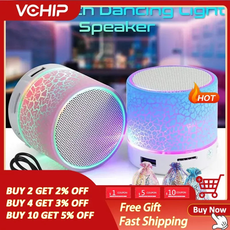LED Light Crack Wirless Bluetooth Speaker Outdoor Sound Box Small Protable Speaker for Mobile Phone