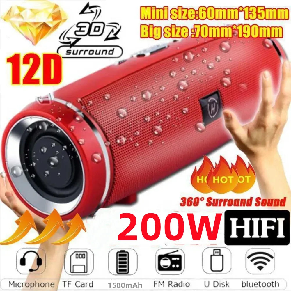 2023 New Clear Stereo Sound Professional IPX7 Waterproof Outdoor HIFI Column Speaker Wireless Bluetooth Speaker Subwoofer Sound