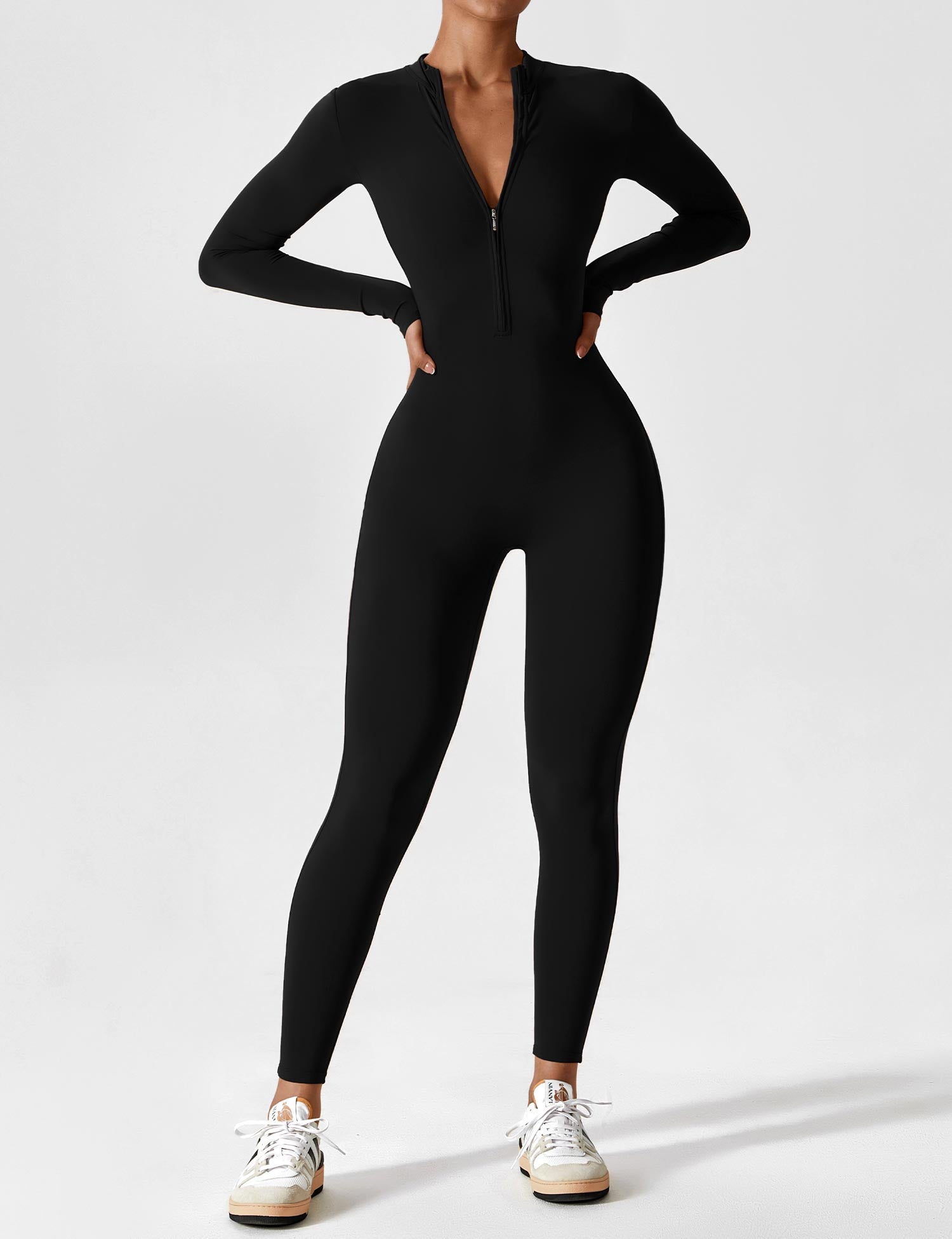 Yeoreo Langarm/Kurzarm Reißverschluss Jumpsuit