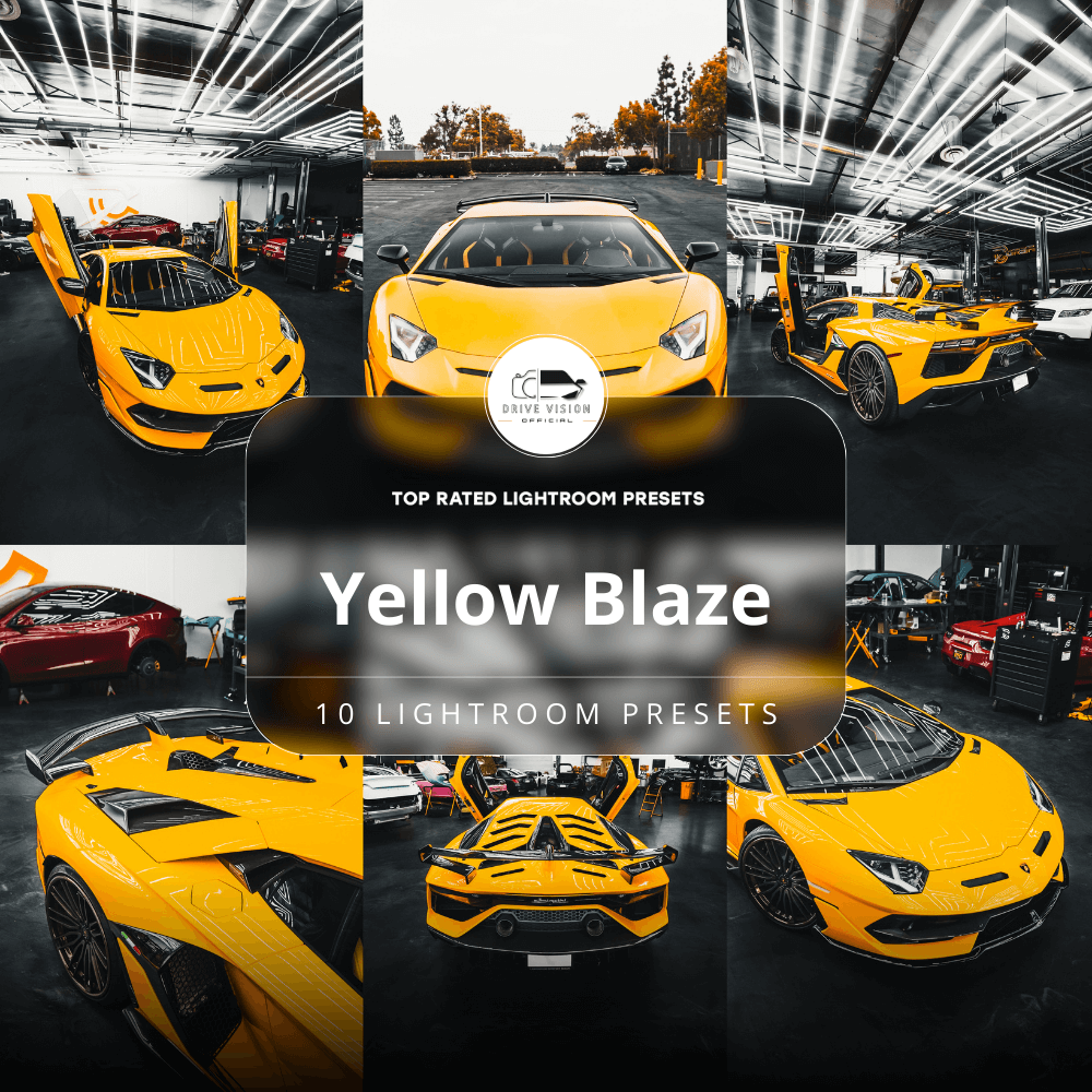 Yellow Blaze - Car Lightroom Preset Pack (10 Presets)