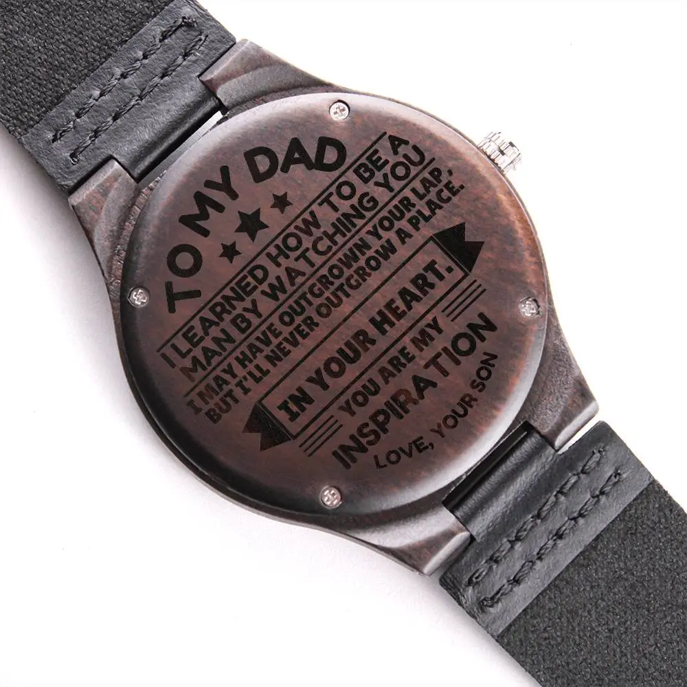 To My Dad Engraved Wooden Watch | Gift For Dad From Son I Father's Day Gift