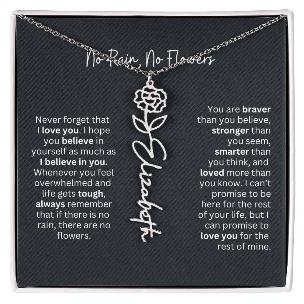 No Rain - No Flowers I Birth Necklace I Name Necklace