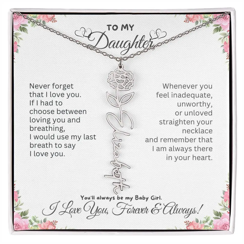 To My Daughter I Birthday Gift I Christmas Present I Birth Necklace I Name Necklace