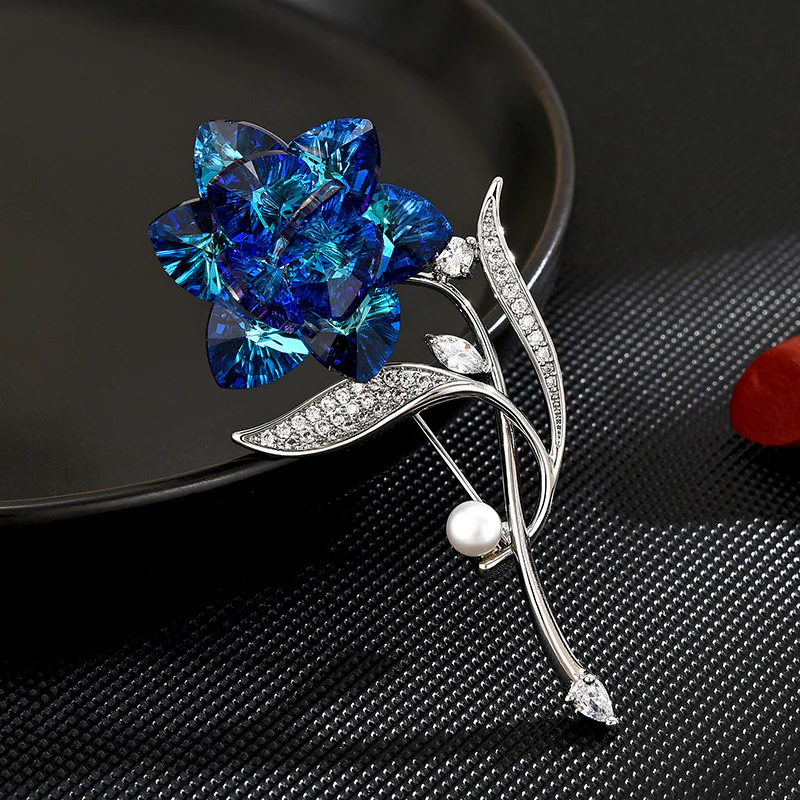 Crystal Rose Brooch