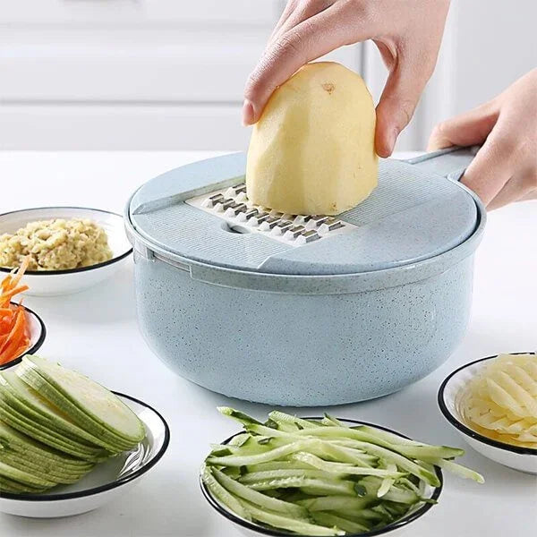 12-in-1 Multi-Function Food Chopper and Vegetable Cutter with Egg Separator and Drain Basket