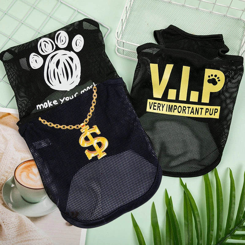 Summer Mesh Breathable Ultrathin Vest for Small Dogs and Cats - Funny Cute Chihuahua Dog T-Shirt Costume