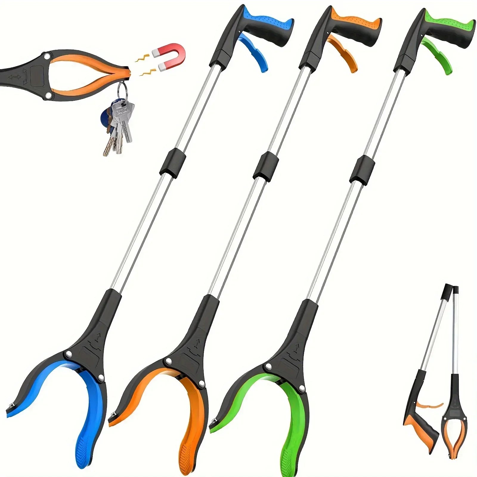 32-Inch Lightweight Heavy-Duty Garbage Picker Gripper with 360° Rotating Clip