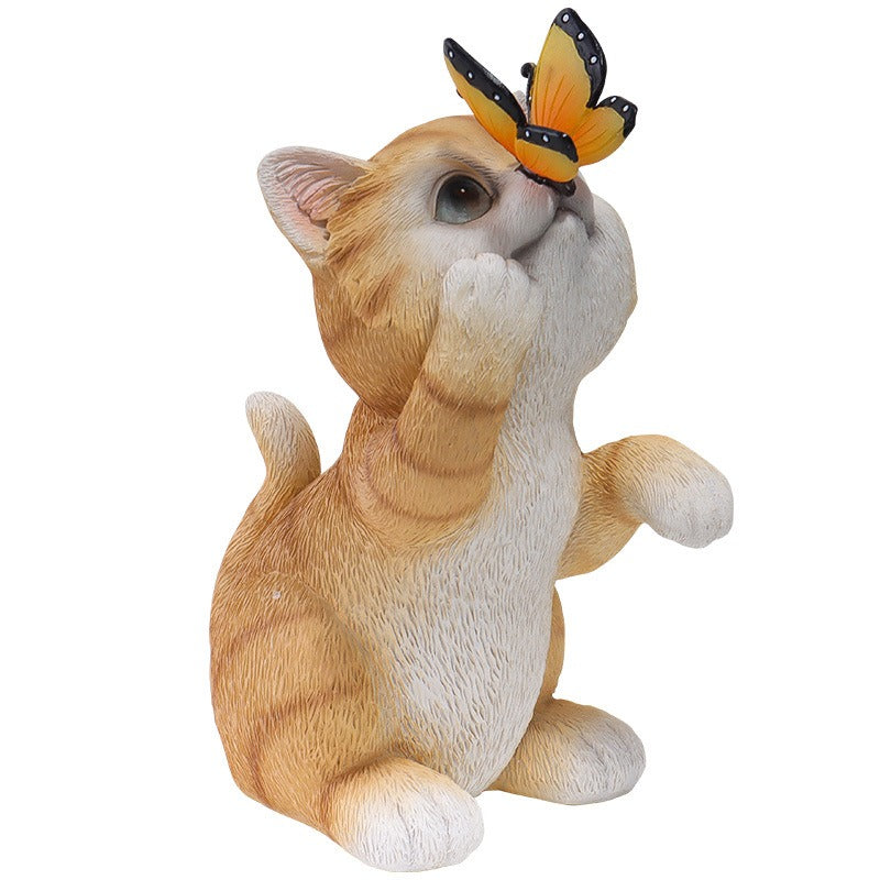 Solar outdoor cat light | Cat resin night light decoration