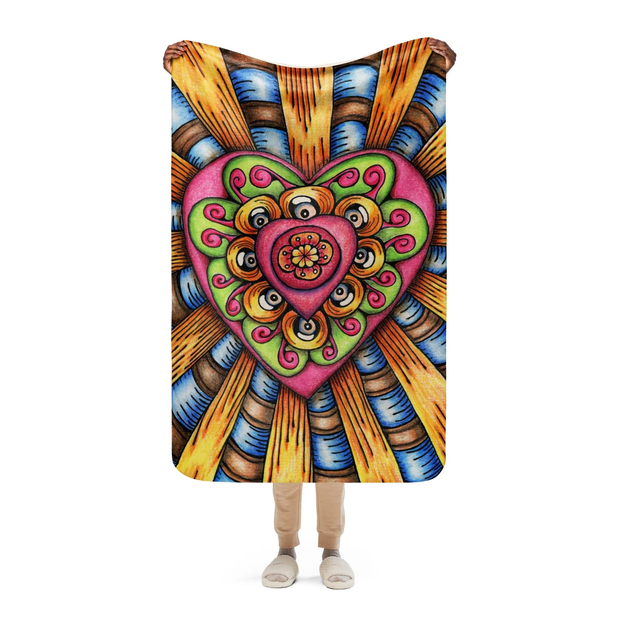 Bursting Heart Sherpa blanket