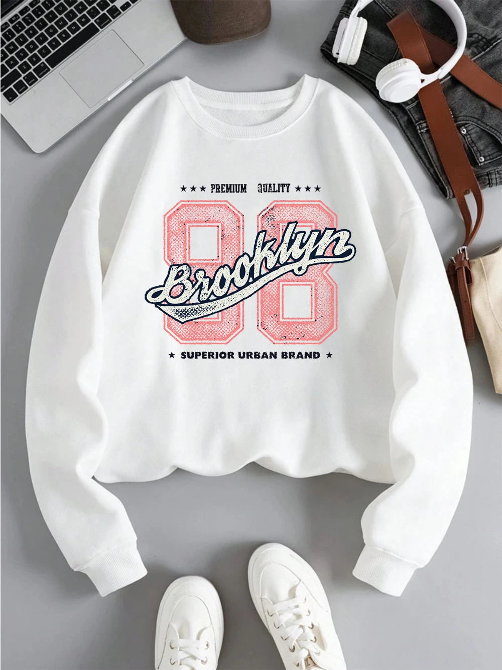 Casual Womens Hoodie Brooklyn Superior Urban Printing Sweatshirt