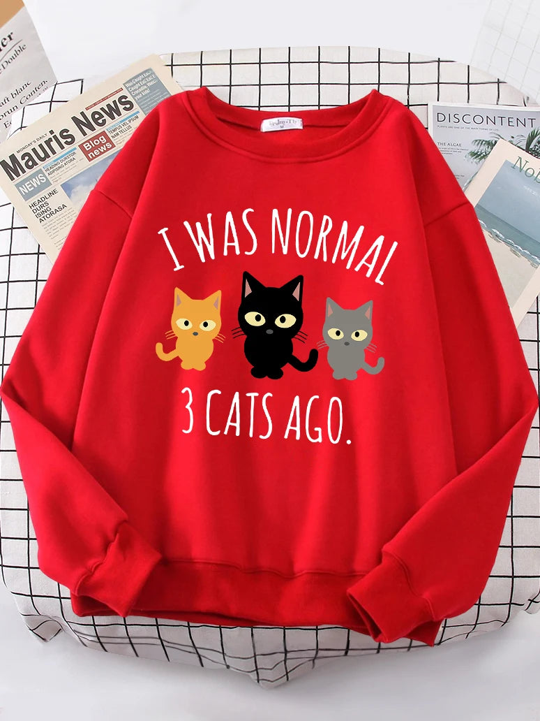 3 Cats Ago Print Women's Hoody Sweatshirt