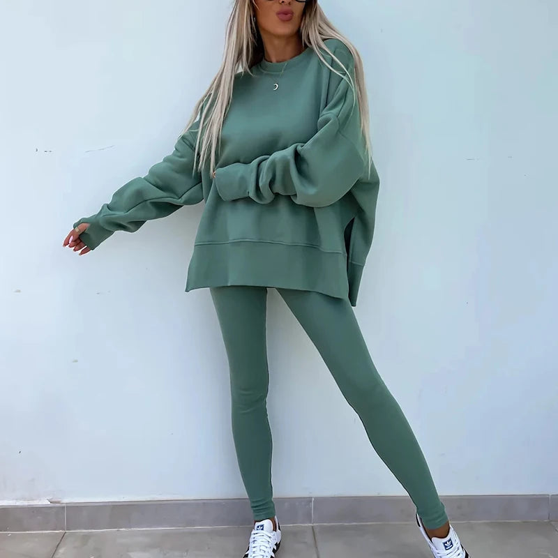Women Tracksuit Sports Two Piece Set