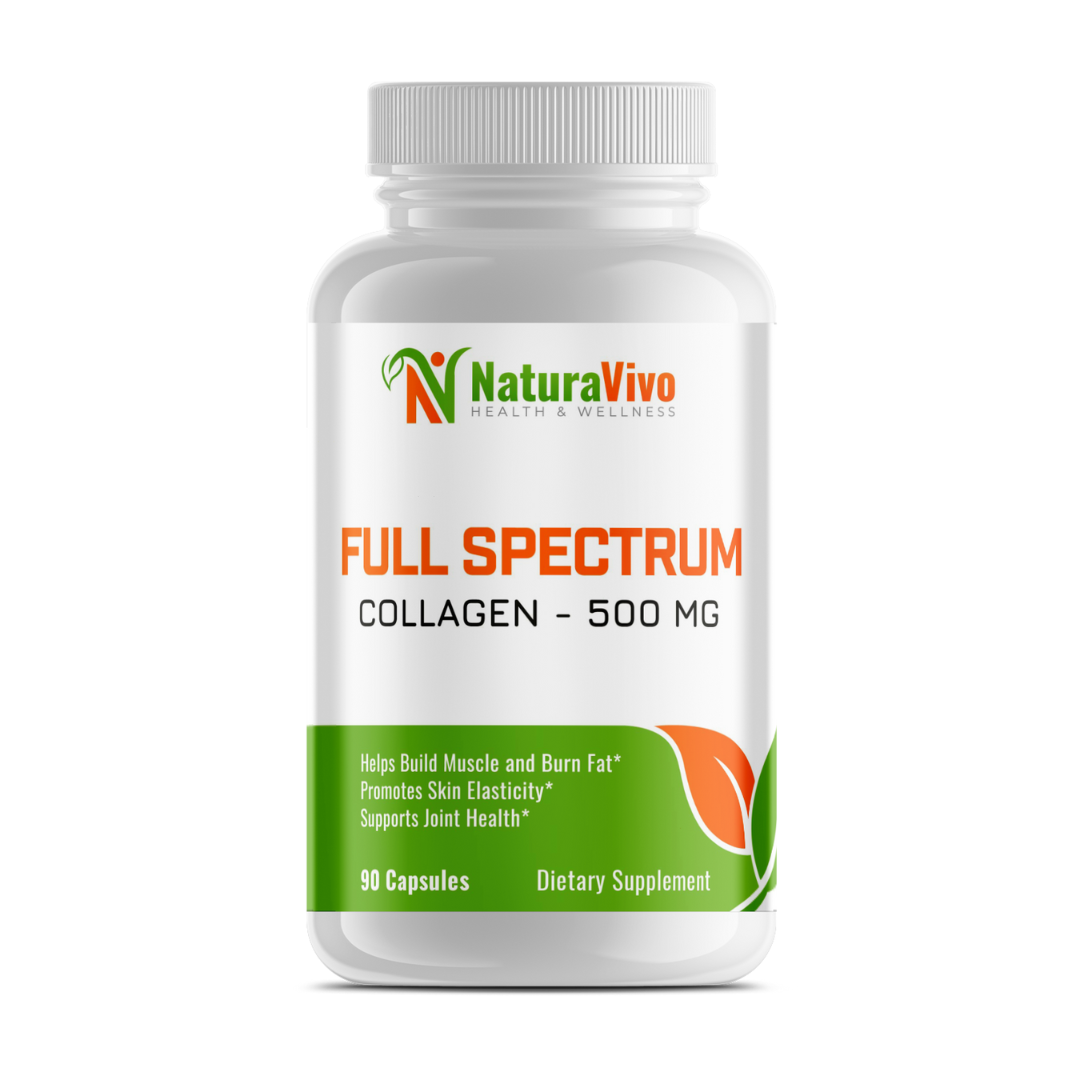 Full Spectrum Collagen 500mg - Premium Anti-Aging Formula with Hydrolyzed Peptides