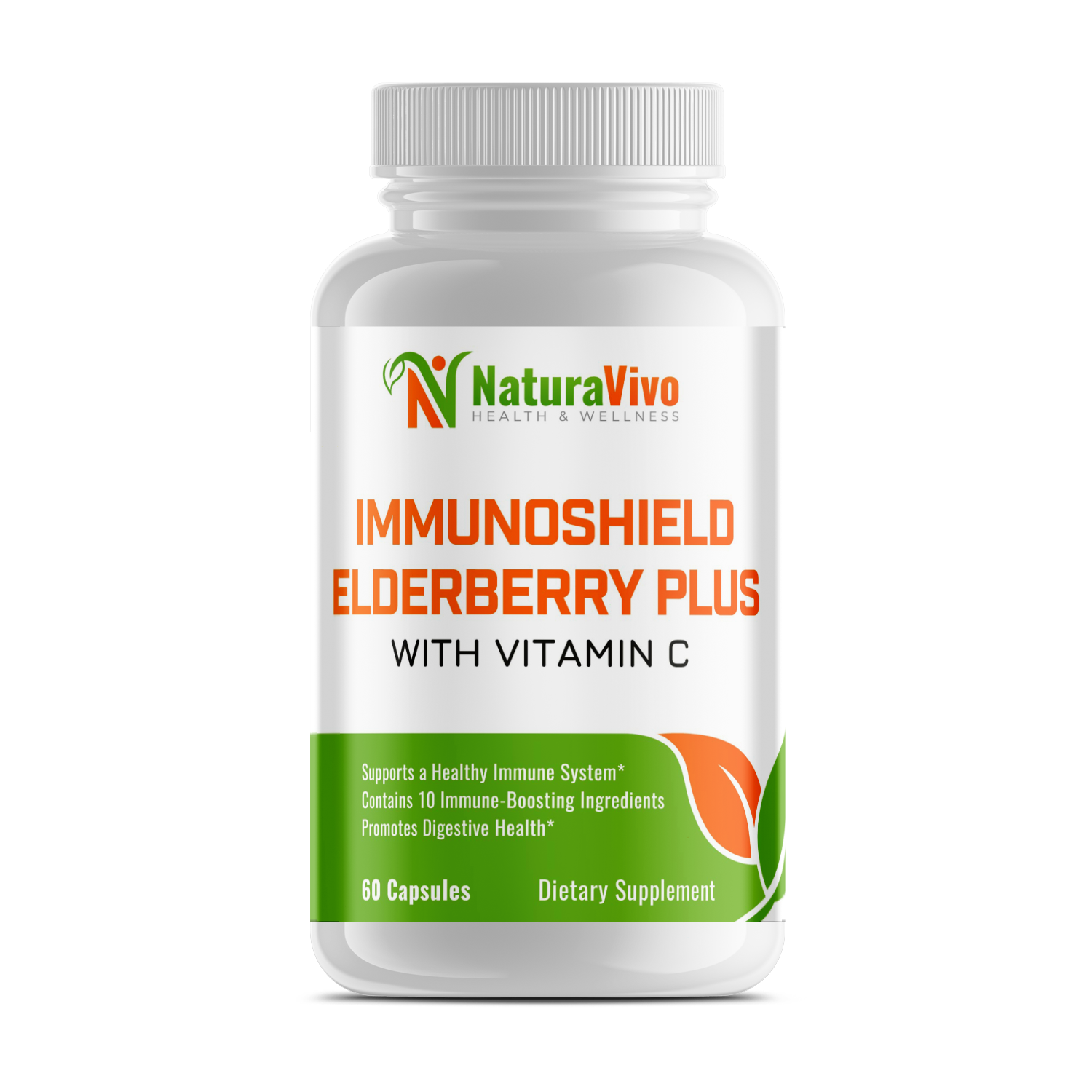 ImmunoShield Elderberry Plus with Vitamin C - Comprehensive Immune, Digestive & Skin Health Formula - Vitamin E, B6, Zinc, Echinacea, Garlic, Turmeric