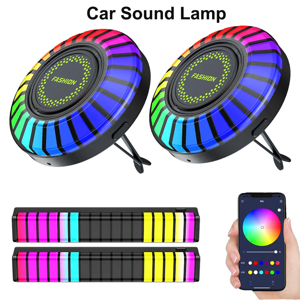 RGB LED Car Music Rhythm Lamp with Sound Control & App Control