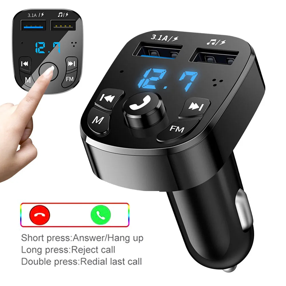 Bluetooth FM Transmitter Car Charger MP3 Player Handsfree 3.1A Fast Charger