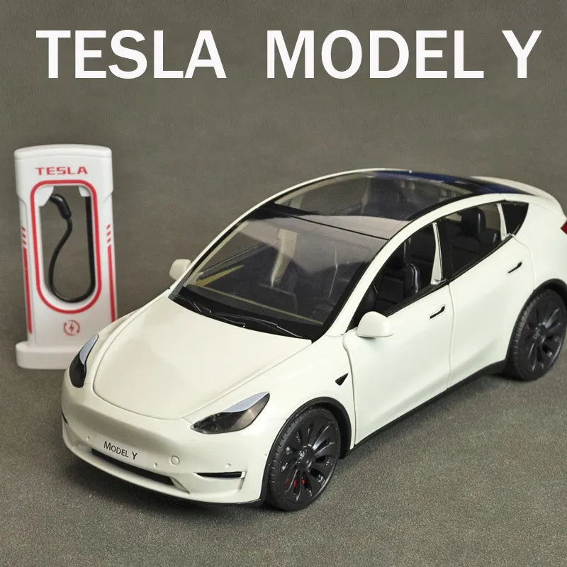 1:24 Tesla Model Diecast Car - Lights & Sound, Kids' Gift