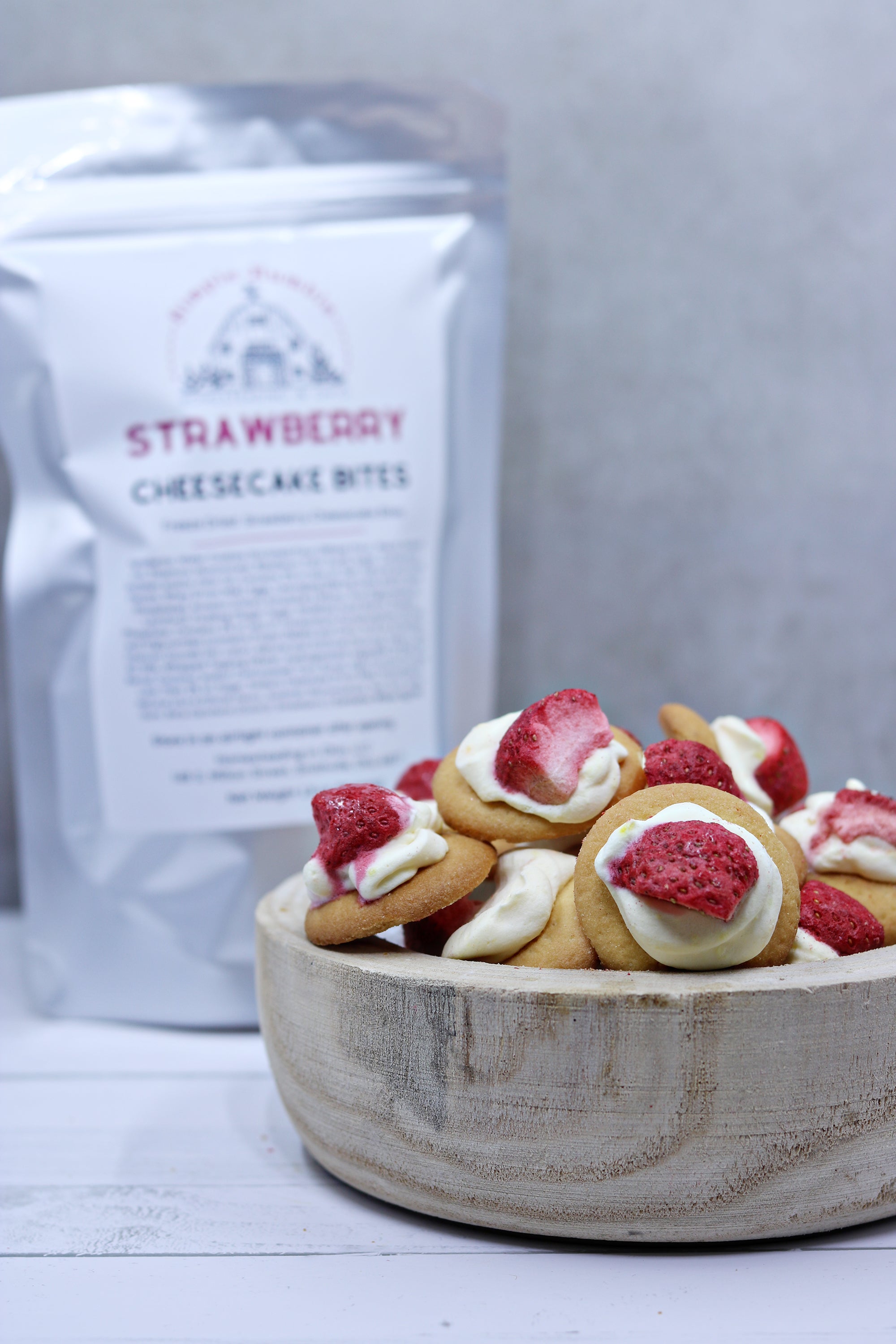 Freeze Dried Strawberry Cheesecake Bites