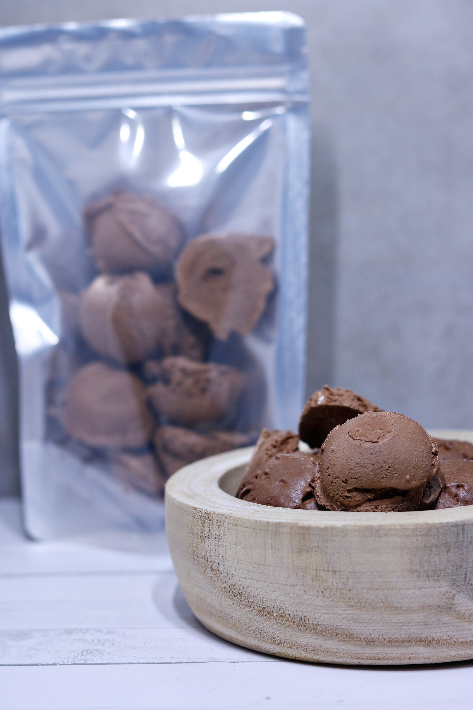 Freeze Dried Chocolate Ice Cream Bites