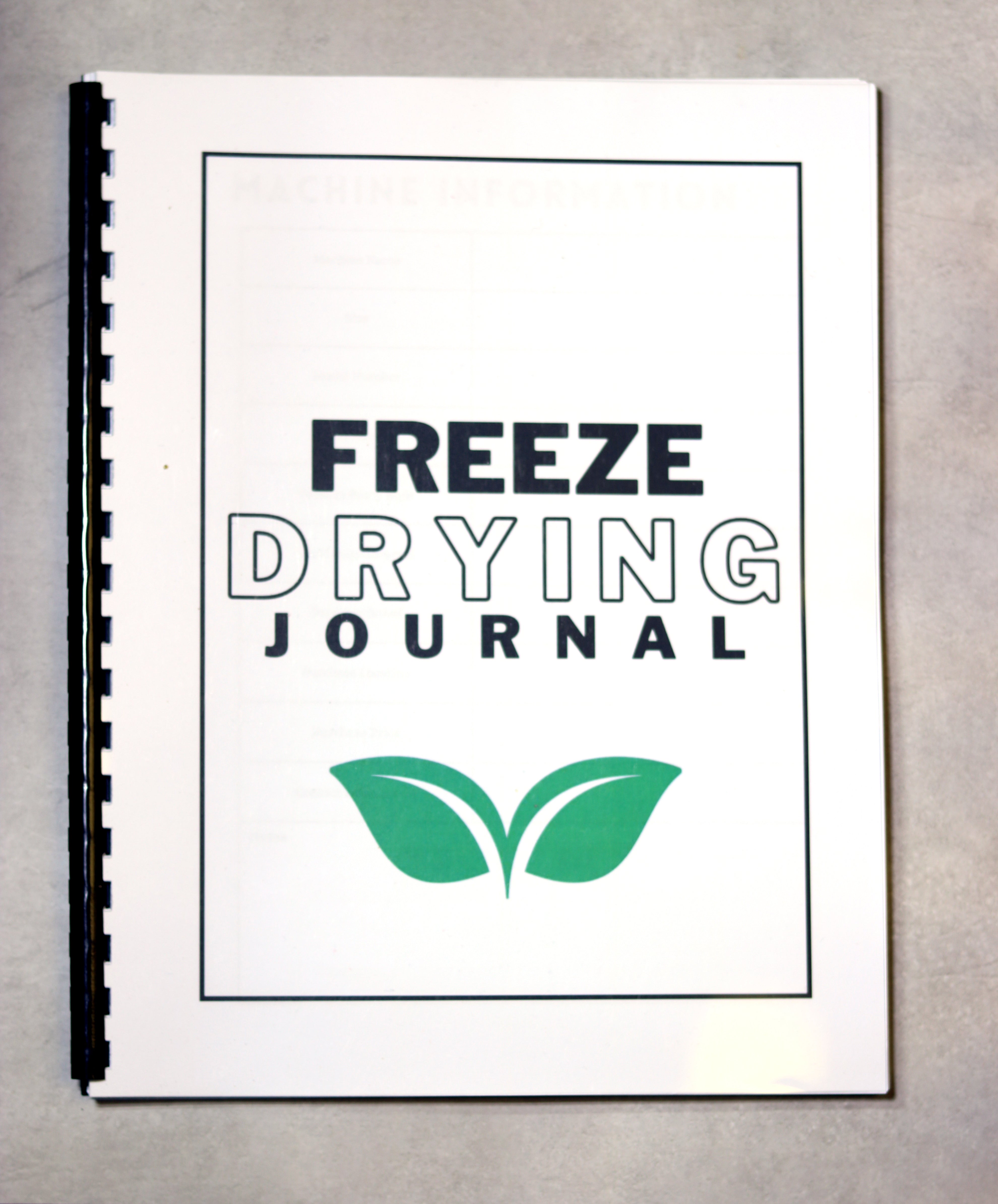 Freeze Drying Journal Batch Log Recipe Book