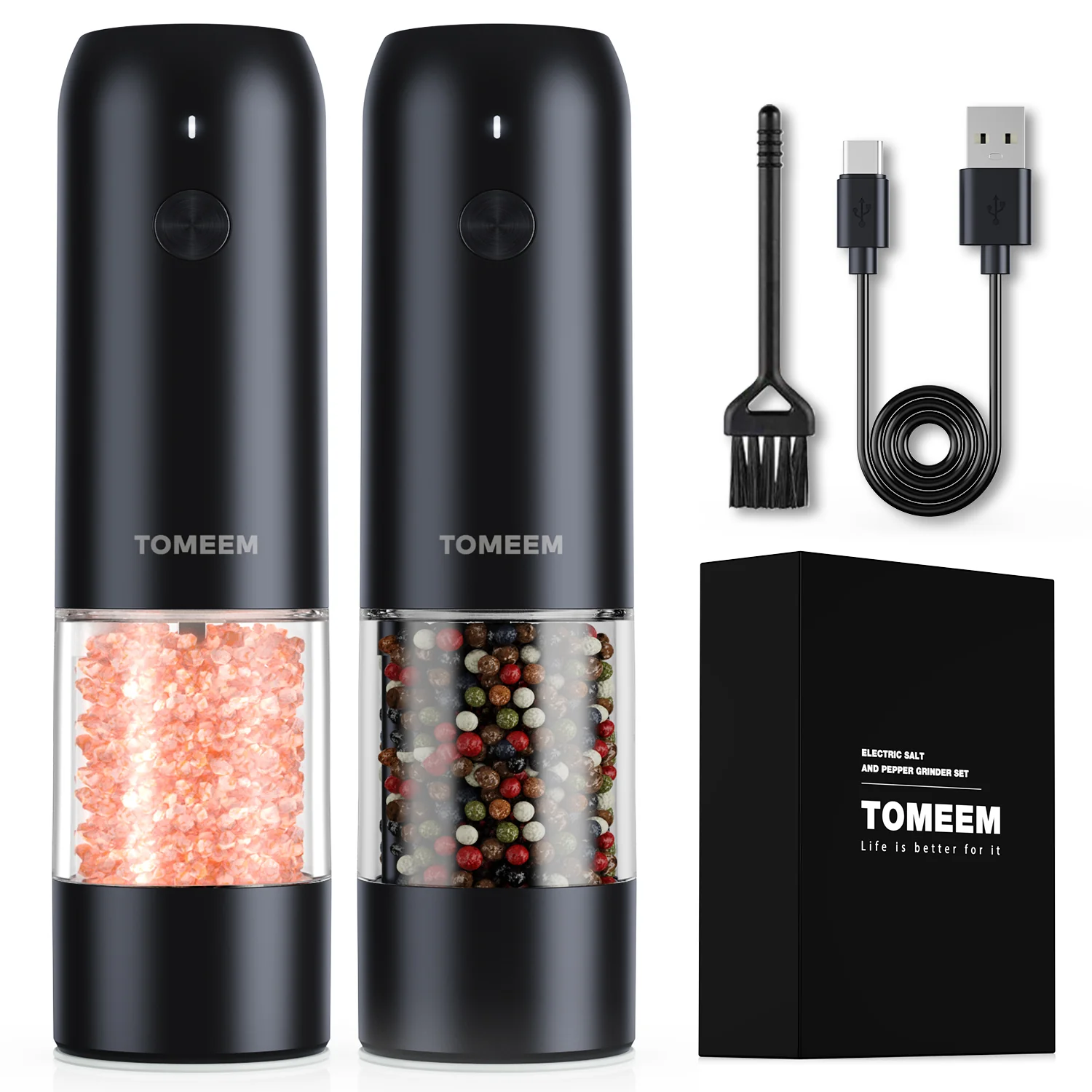 Tomeem 1.6oz Automatic Salt And Pepper Grinder