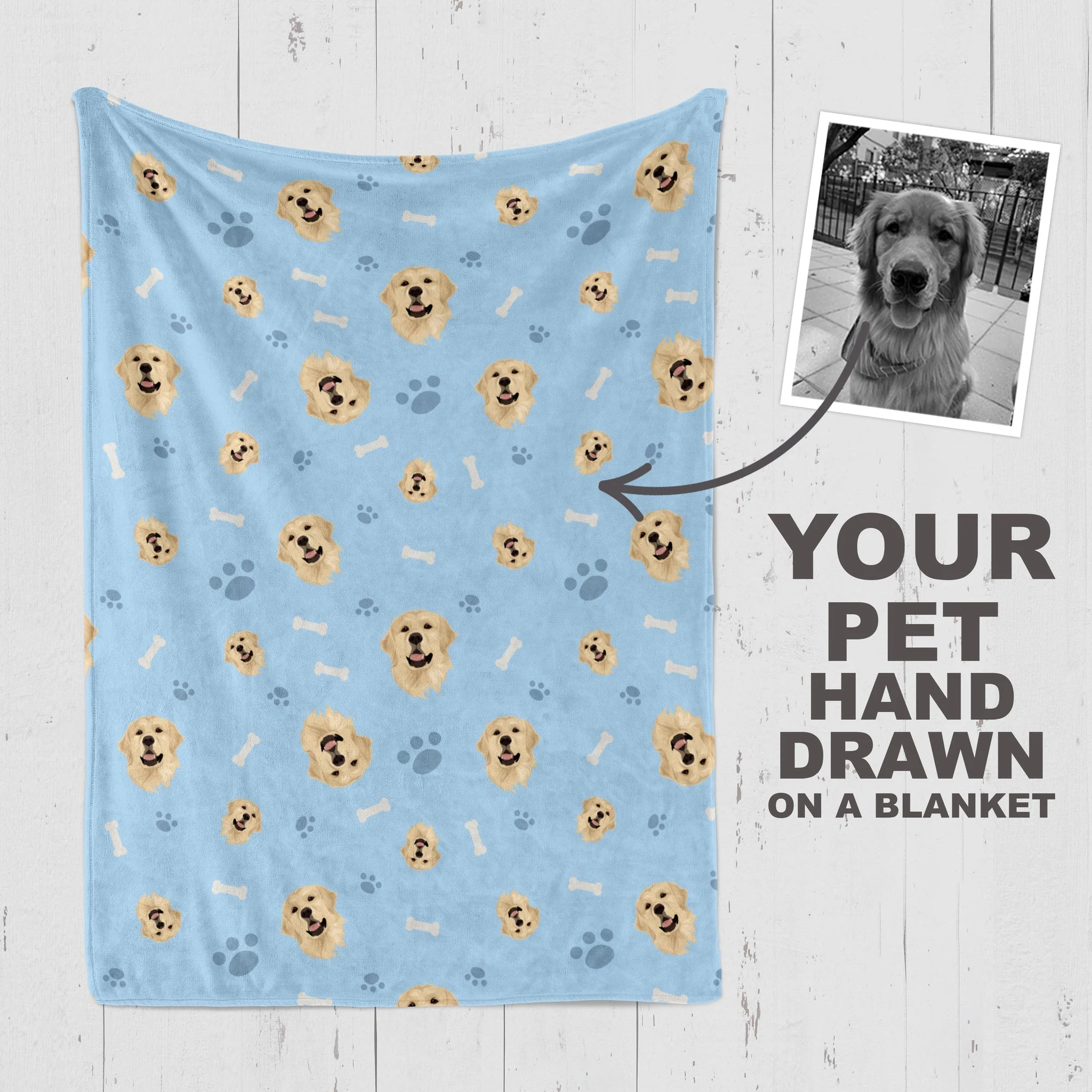 Custom Dog Face Blanket