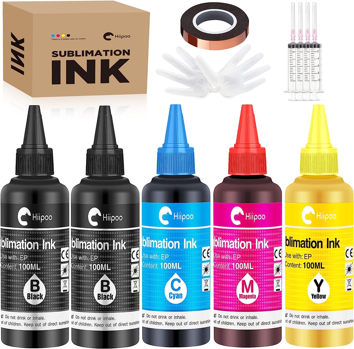 Hiipoo 500ML Sublimation Ink Refill for Inkjet Printer Heat Press