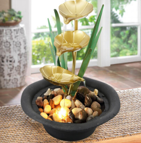 Lotus  LED Tabletop Water Fountain