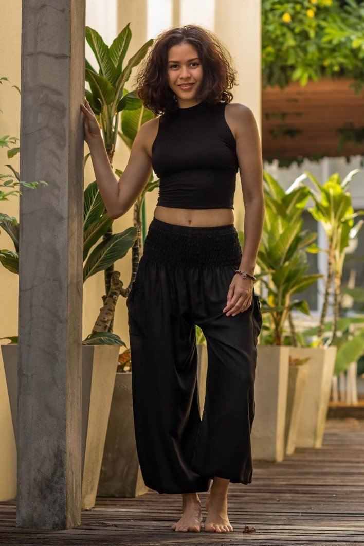 Black Crystal Pants