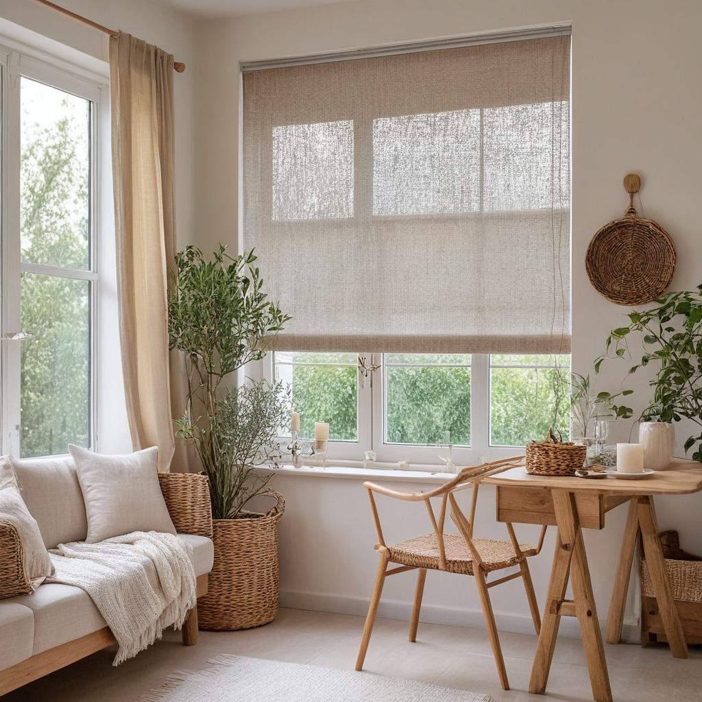 Jenna Linen Roman Shades & Blinds