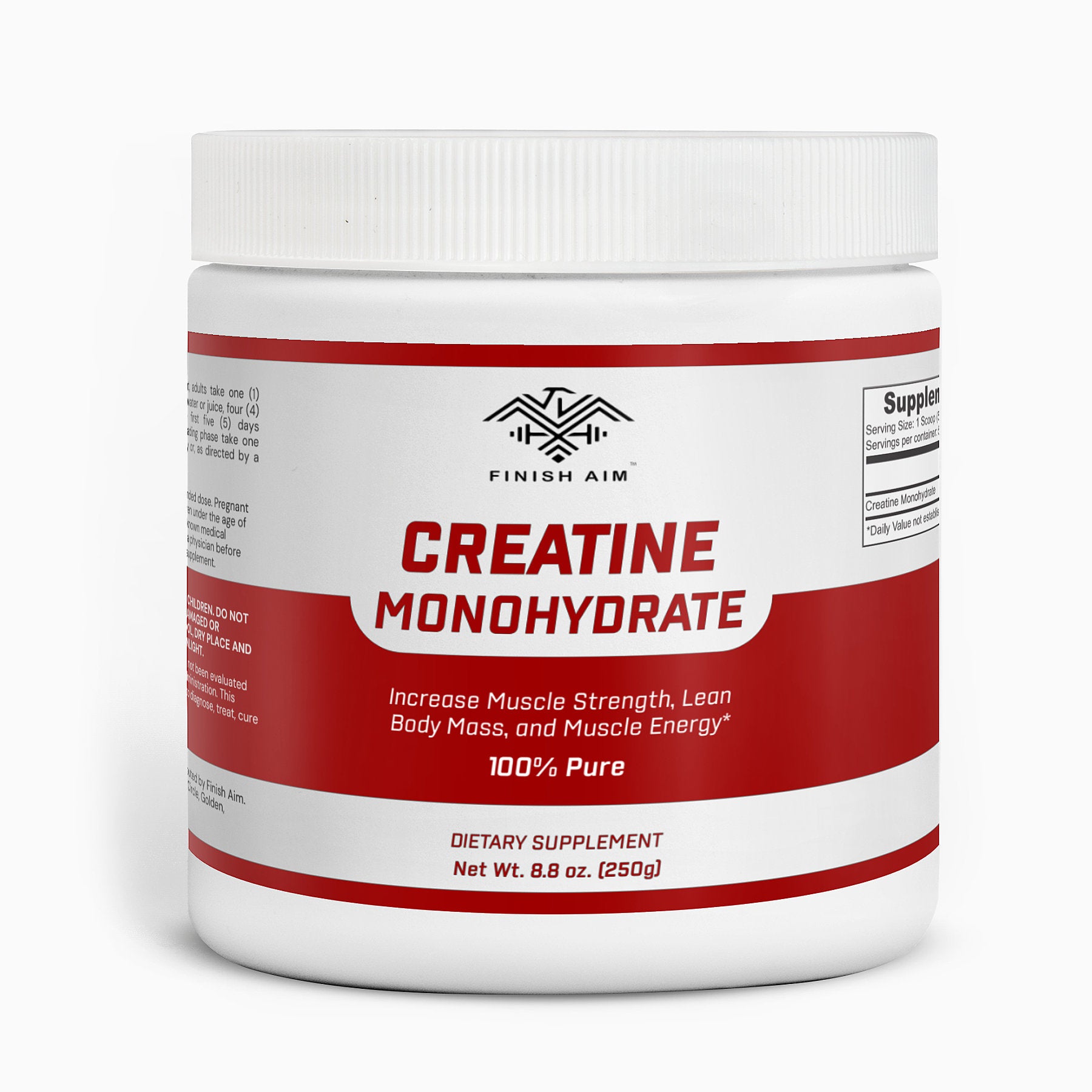 Finish Aim Creatine Monohydrate - Enhances Muscle Strength, Lean Body Mass, and Energy