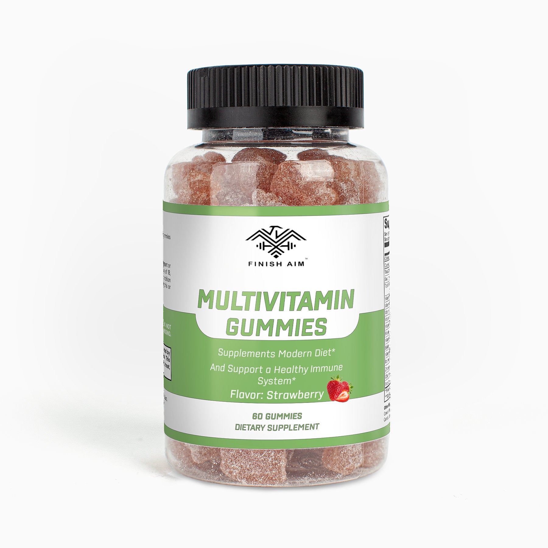 Finish Aim Multivitamin Bear Gummies (Adult) - Strawberry Flavor, Fortify Immune System and Modern Diet