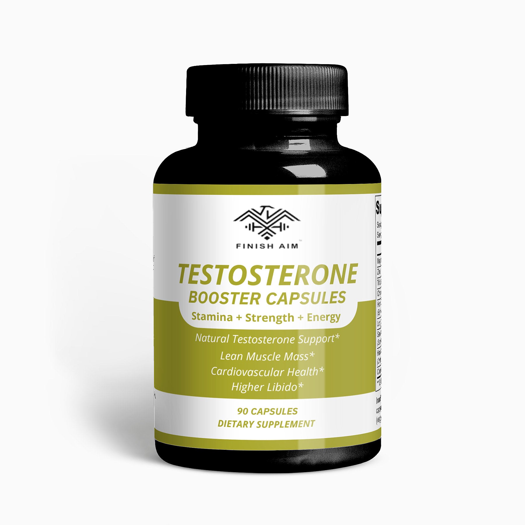 Finish Aim Testosterone Booster for Enhanced Vitality and Performance 90 capsules.