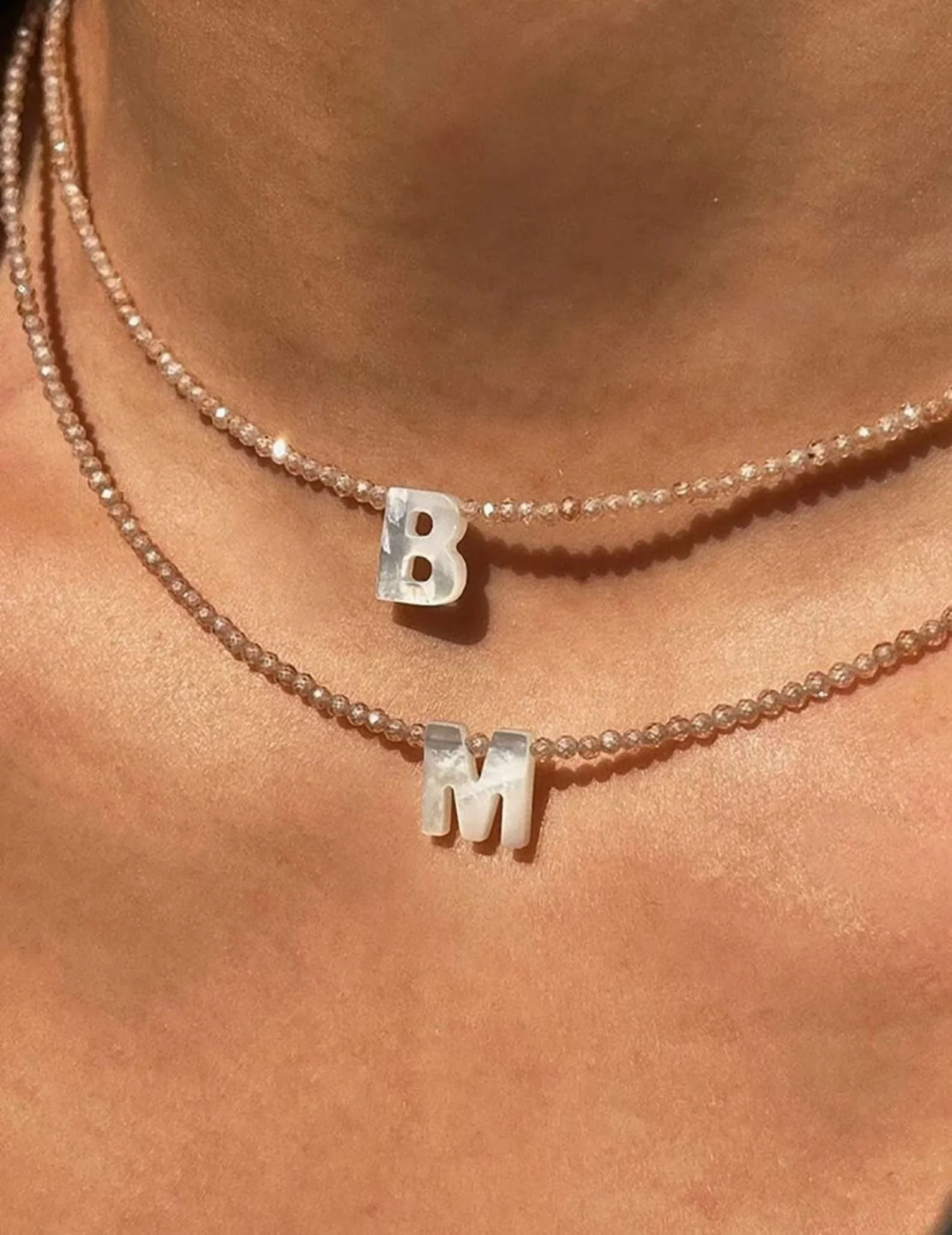 Sparkling Initial Choker Beads