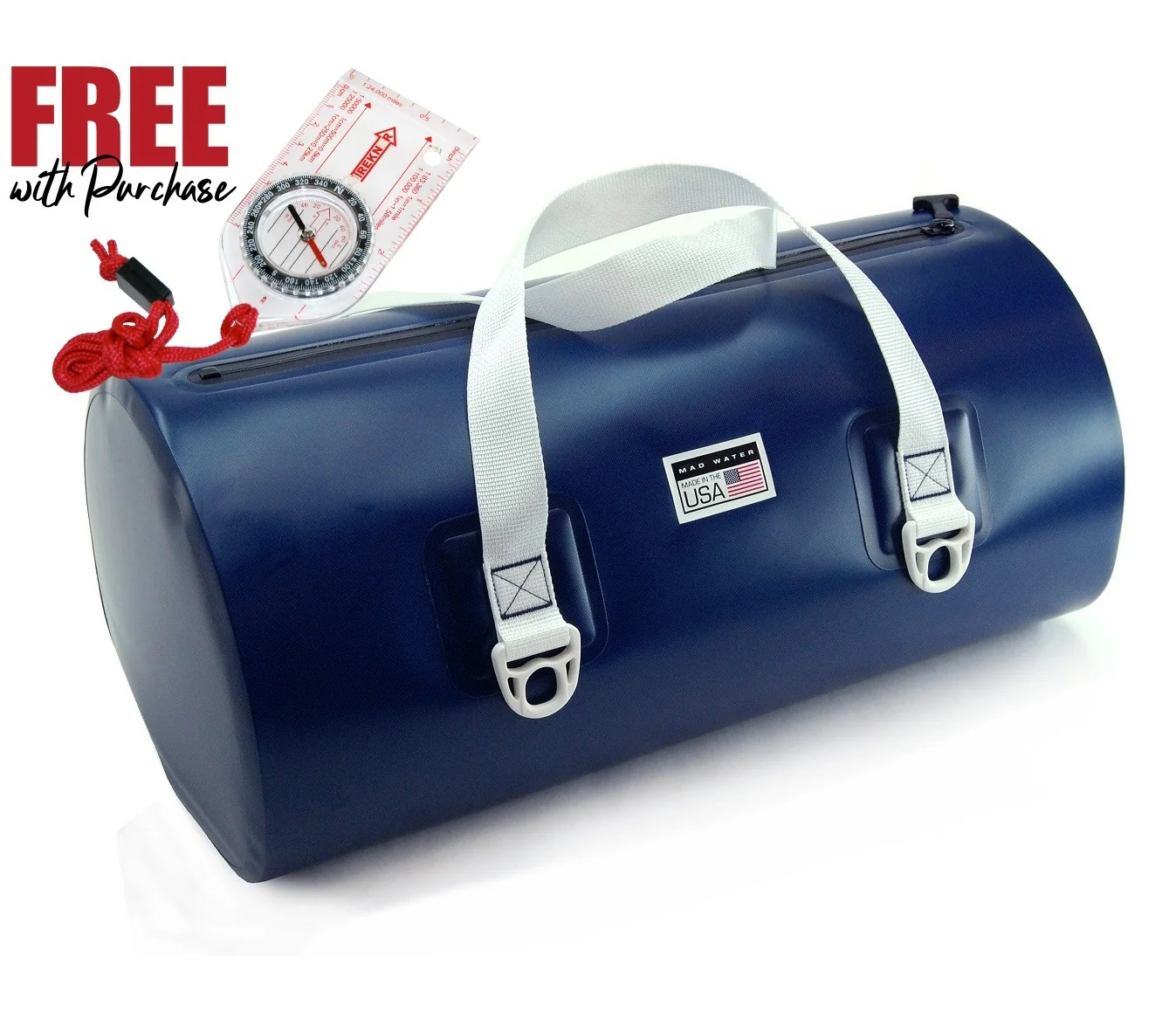 40L Allatoona Waterproof Duffel - Navy + FREE Compass
